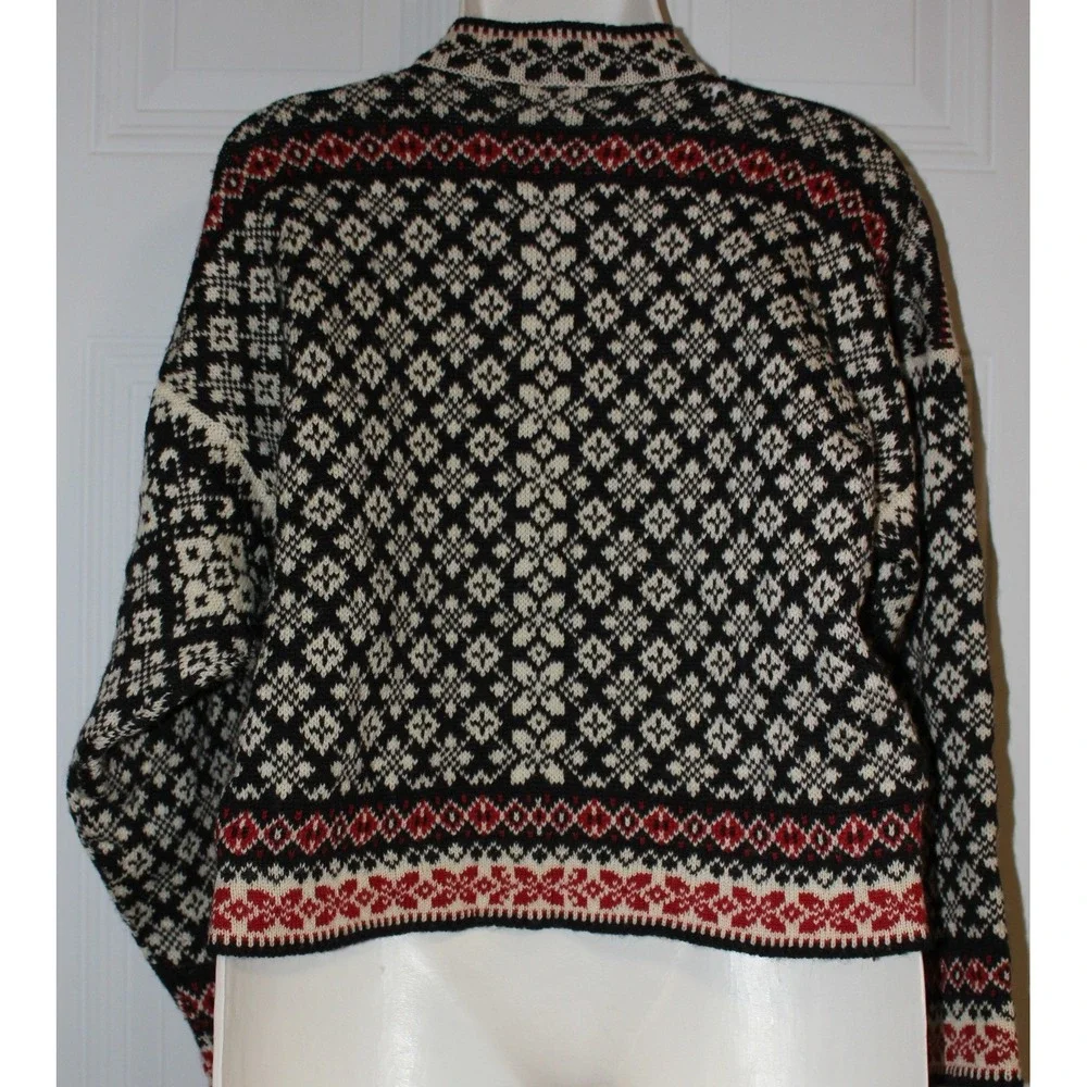 Vintage Selbu Norwegian Wool Cardigan Fair Isle Nordic Heritage Sweater SZ Small - Picture 3 of 14